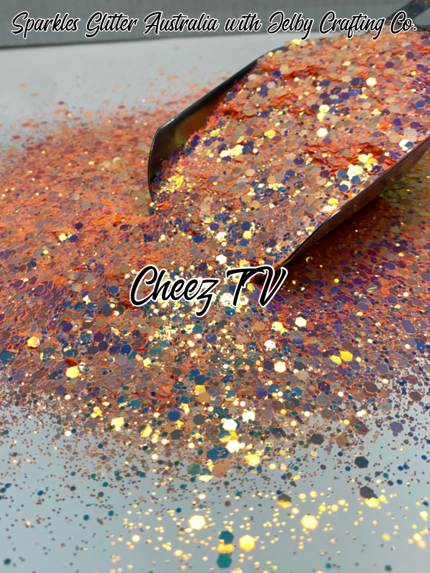 Cheez TV | UV Glow Orange Chunky Glitter