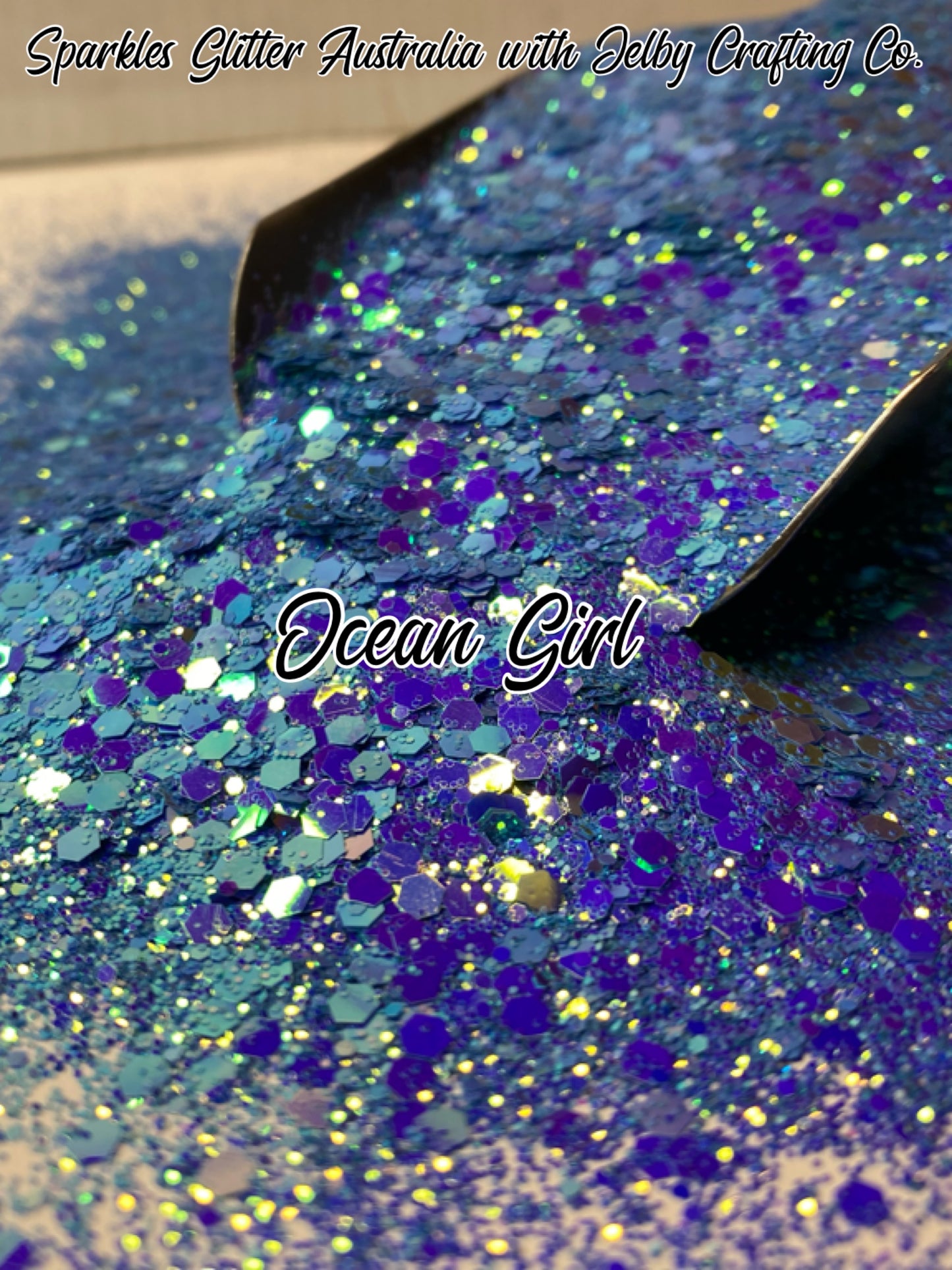 Ocean Girl | UV Glow Blue Chunky Glitter