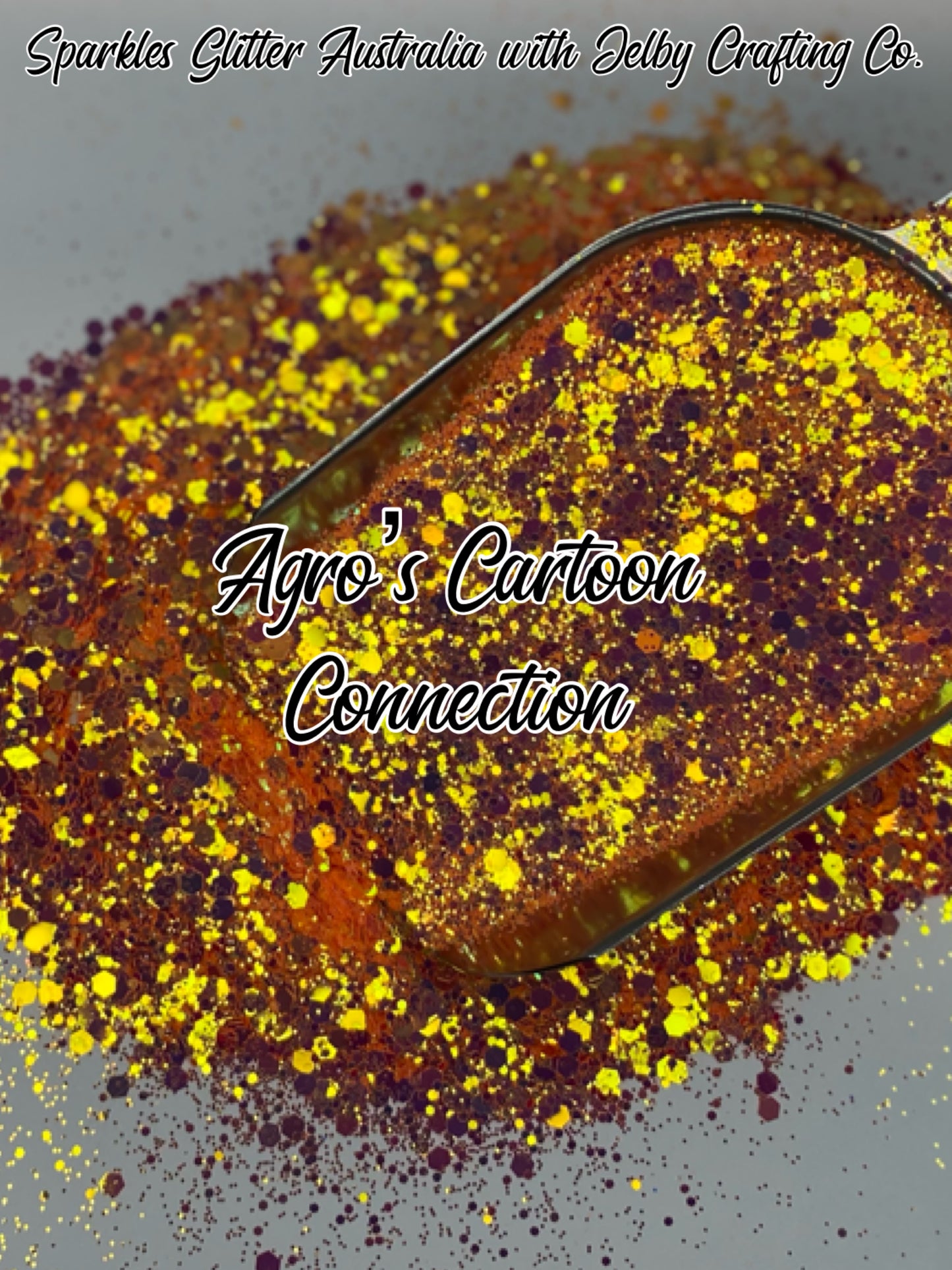 Agro's Cartoon Connection | UV Glow Orange Chunky Glitter