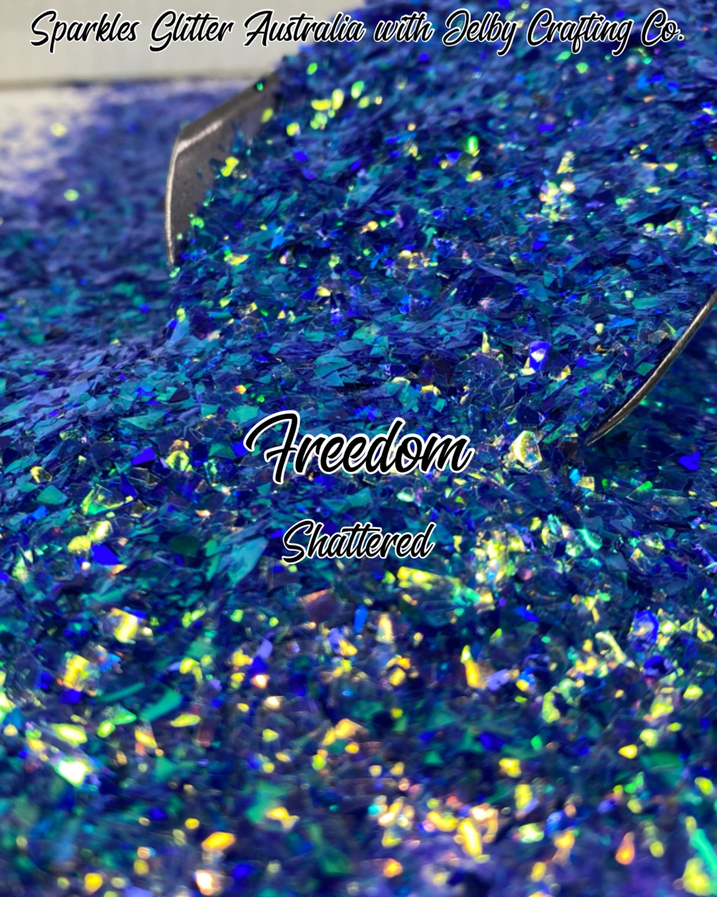 Freedom | Custom Mixed Shattered Blue Glitter