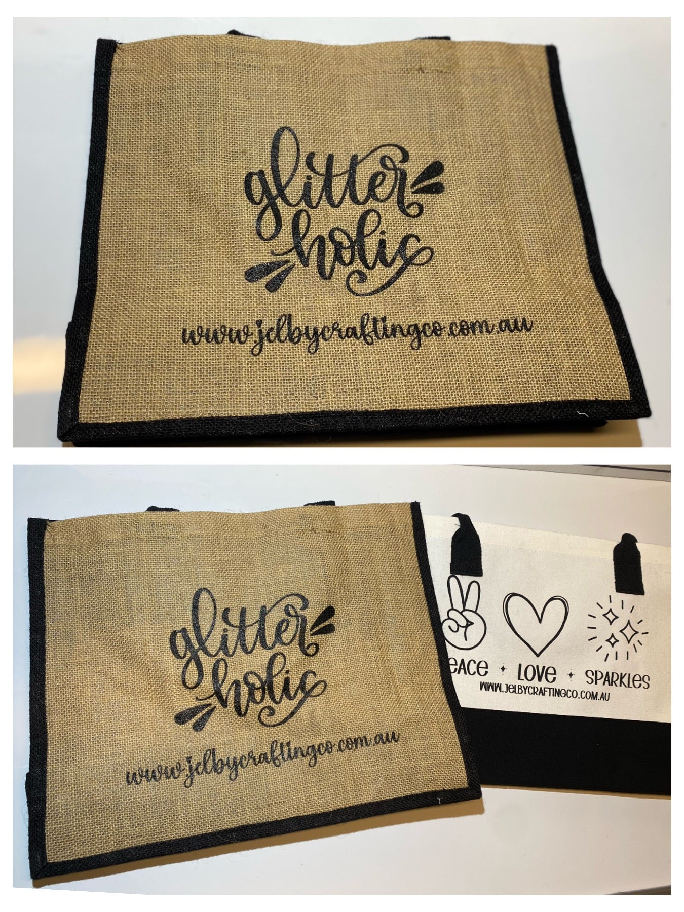 Glitterholic Jute Bag | Merchandise