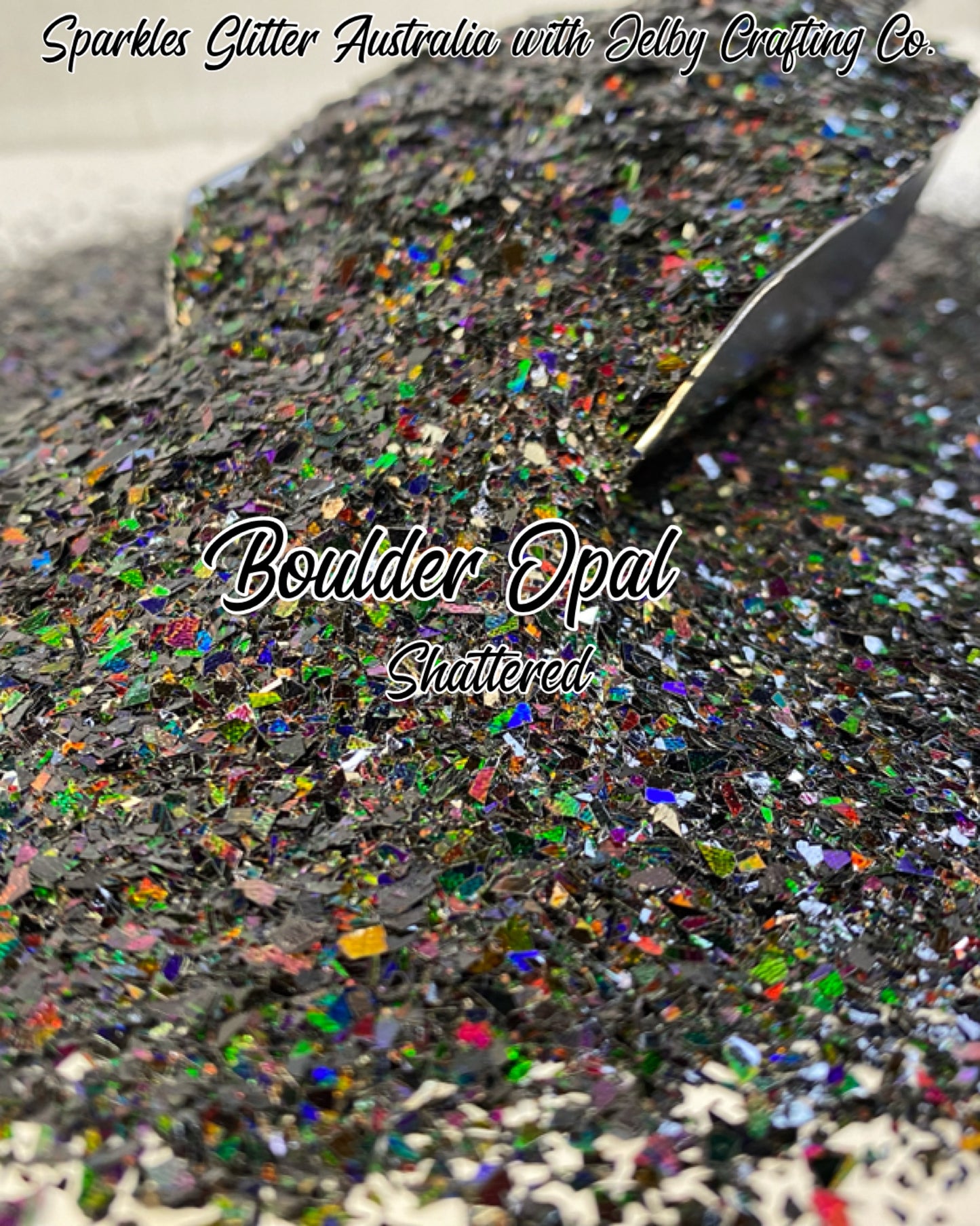 Boulder Opal | Black Shattered Glitter