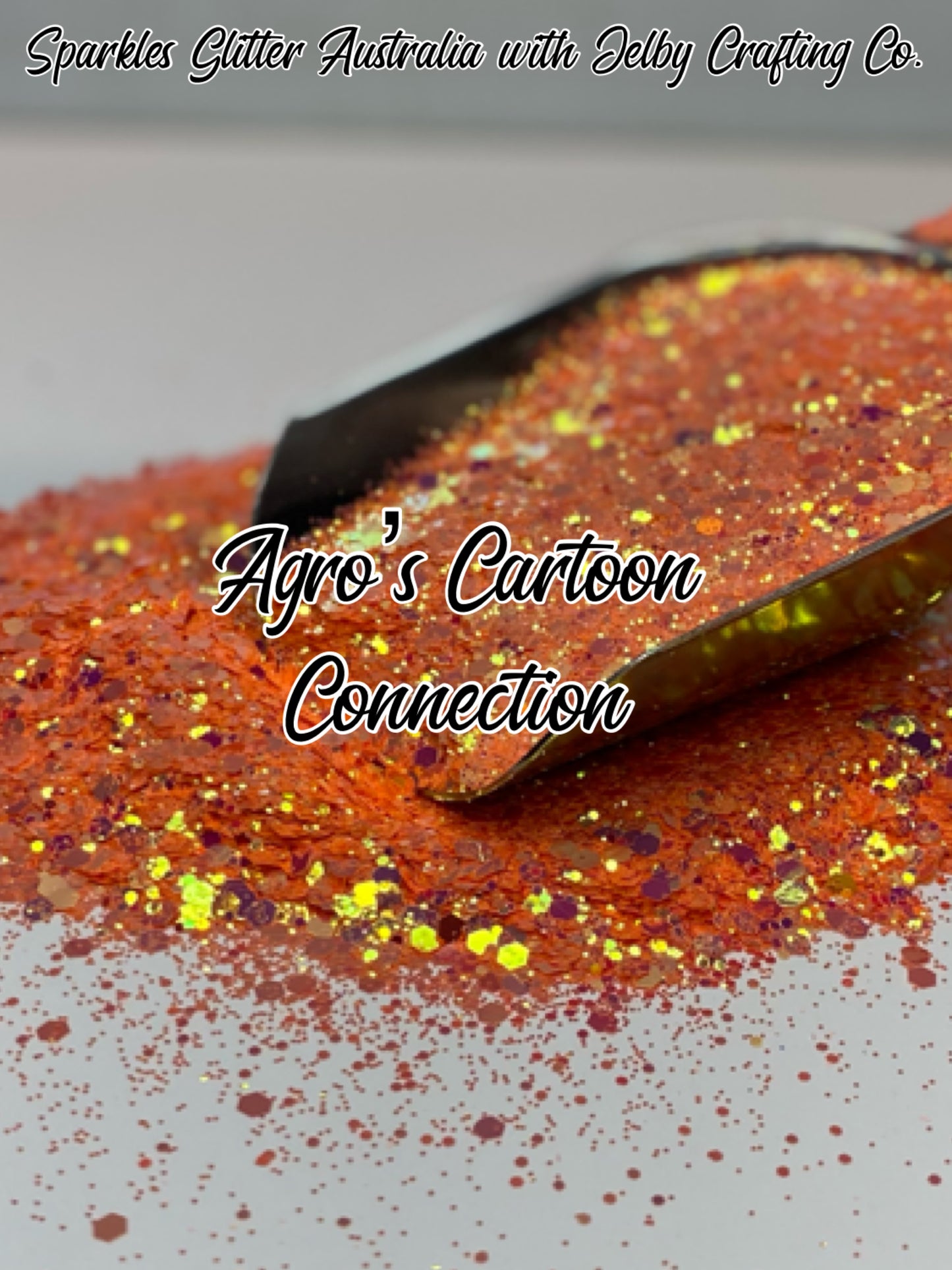 Agro's Cartoon Connection | UV Glow Orange Chunky Glitter