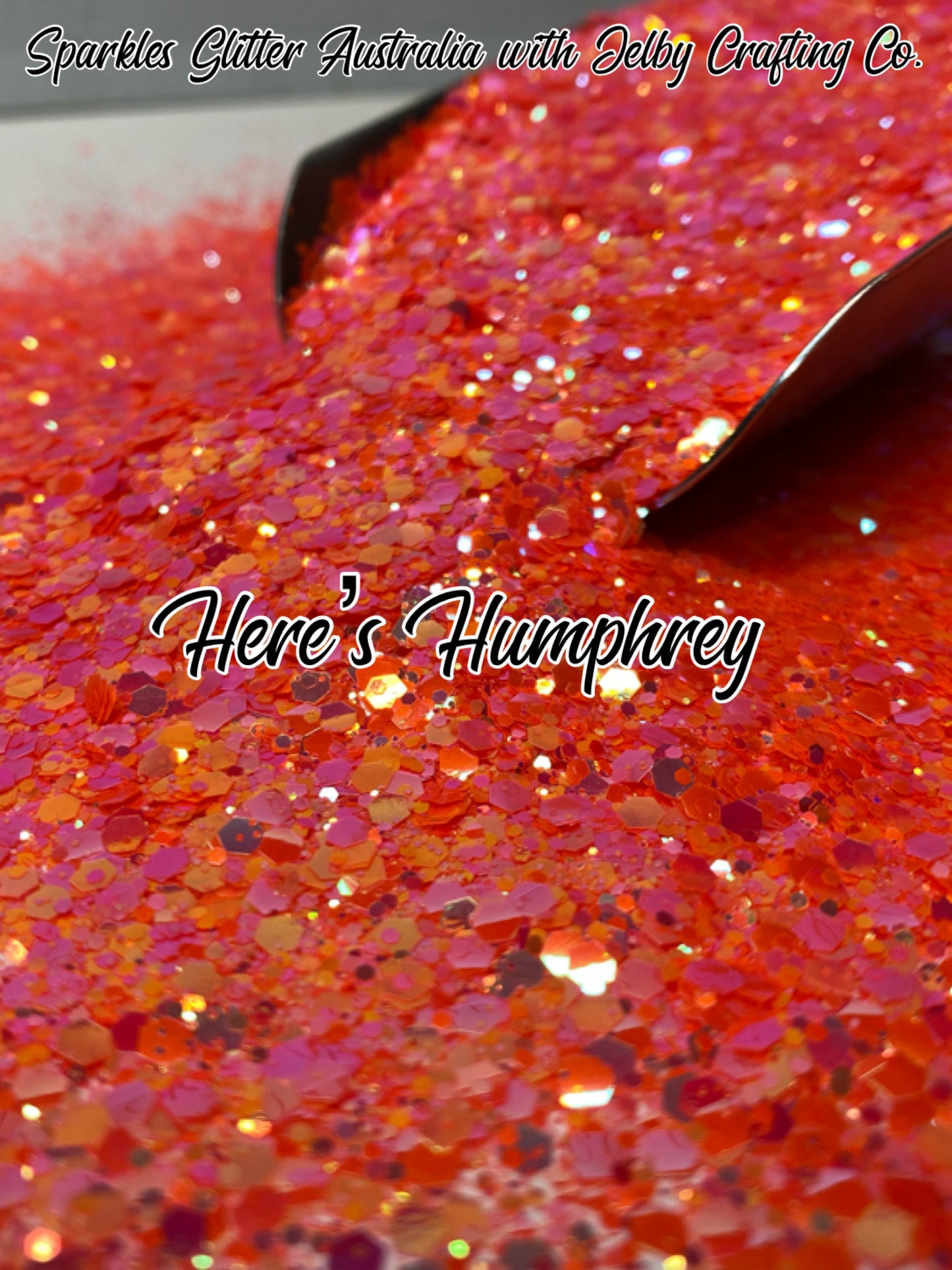 Here's Humphrey | UV Glow Orange Chunky Glitter