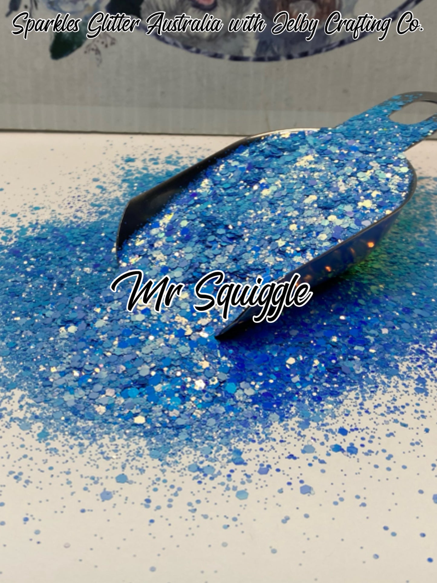 Mr Squiggle | UV Glow Blue Chunky Glitter