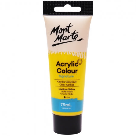 Mont Marte Acrylic Paint 75ml - Medium Yellow