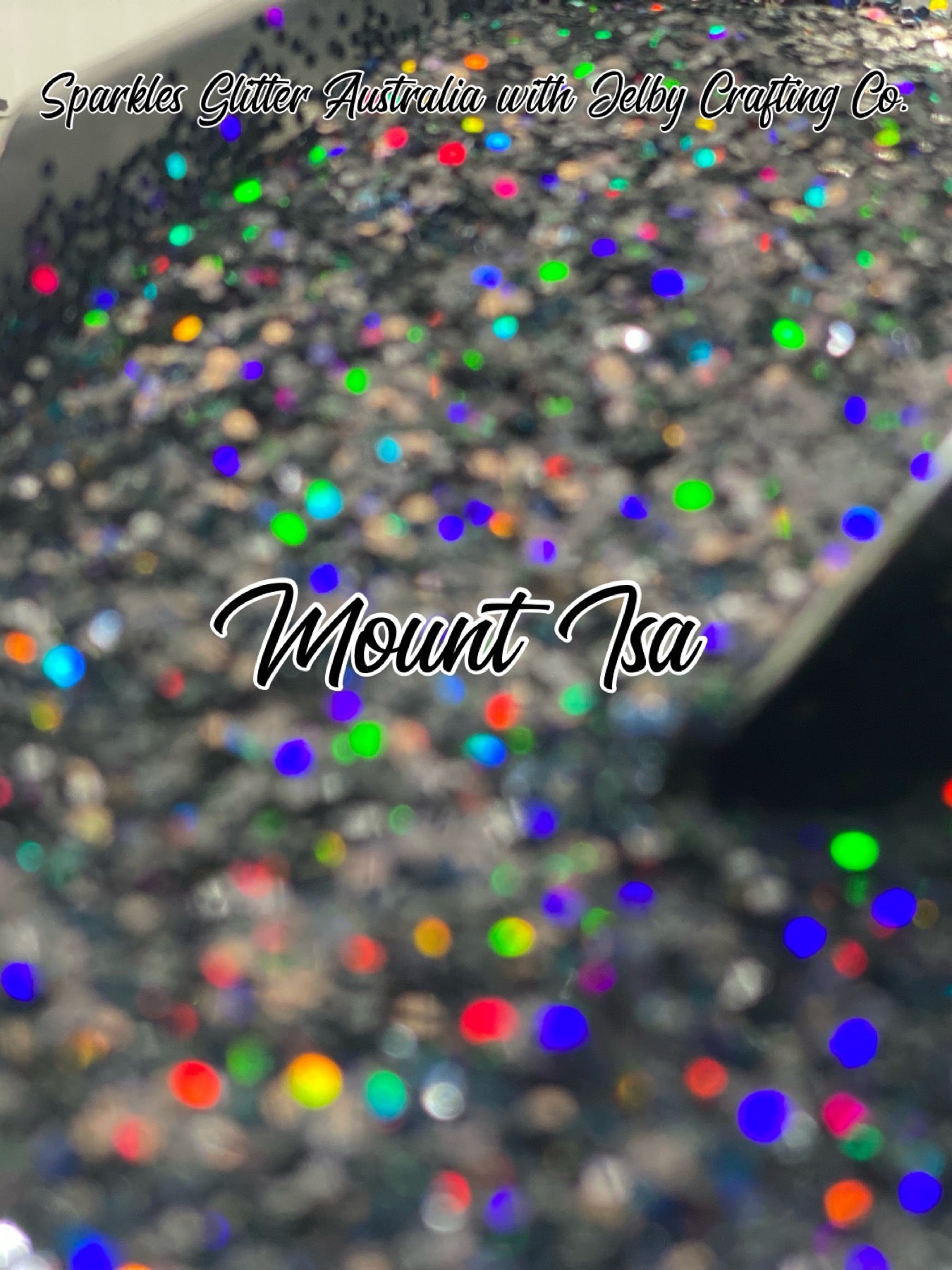Mount Isa | Black Small Chunky Holographic Glitter