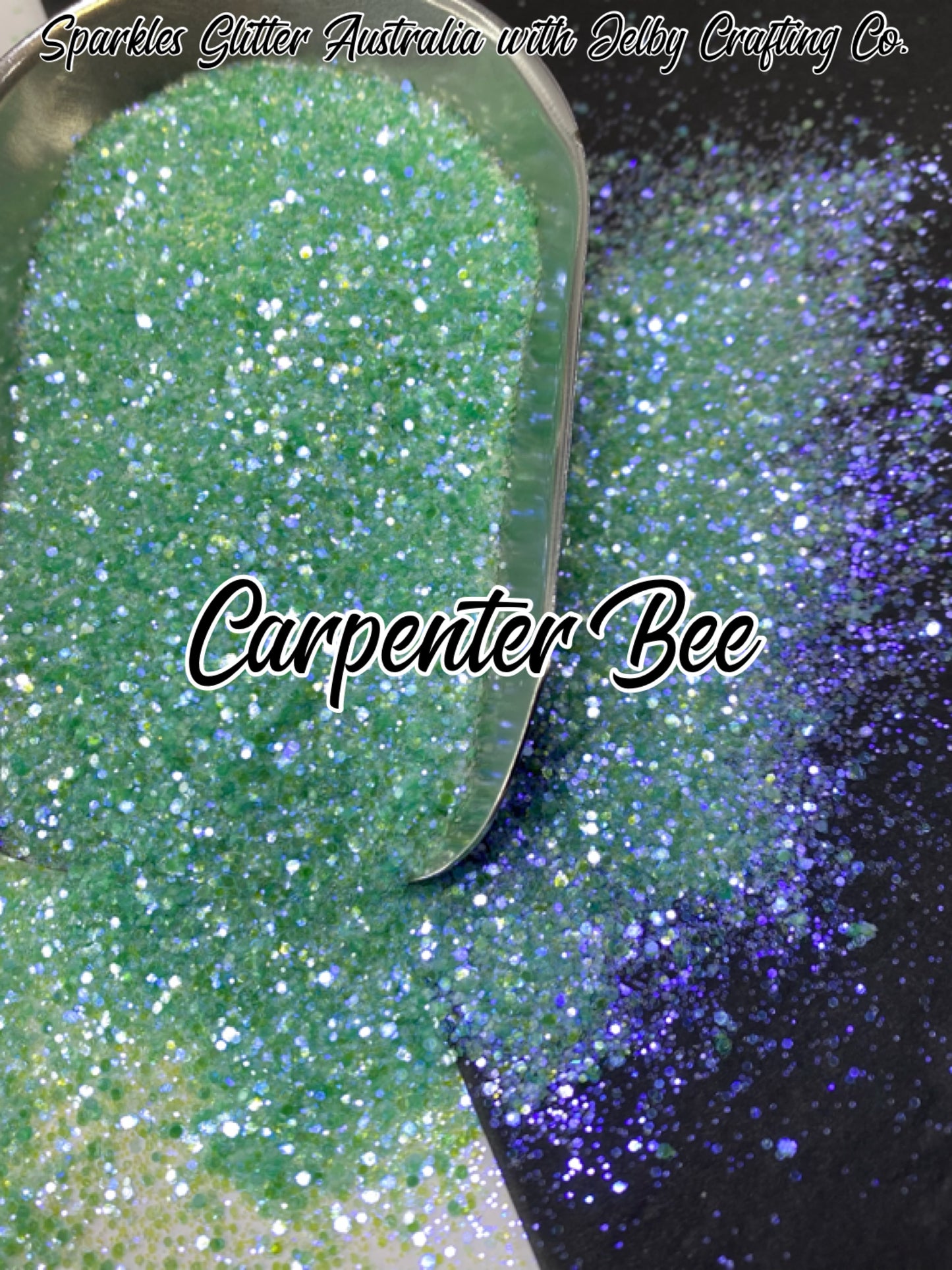 Carpenter Bee | Small Chunky Blue Green Glitter
