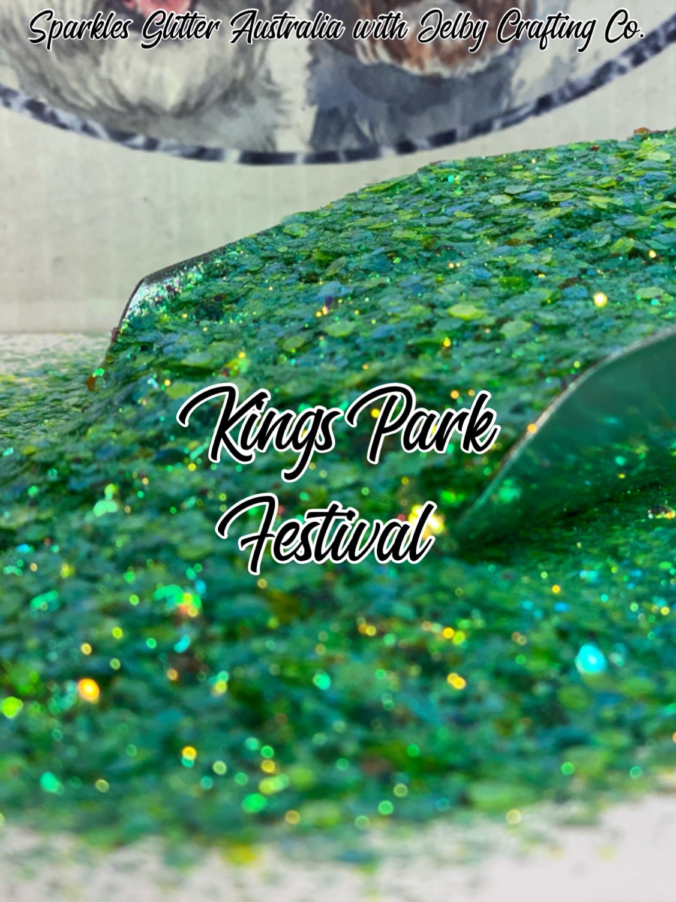 Kings Park Festival | Chunky Mix Green Iridescent Glitter