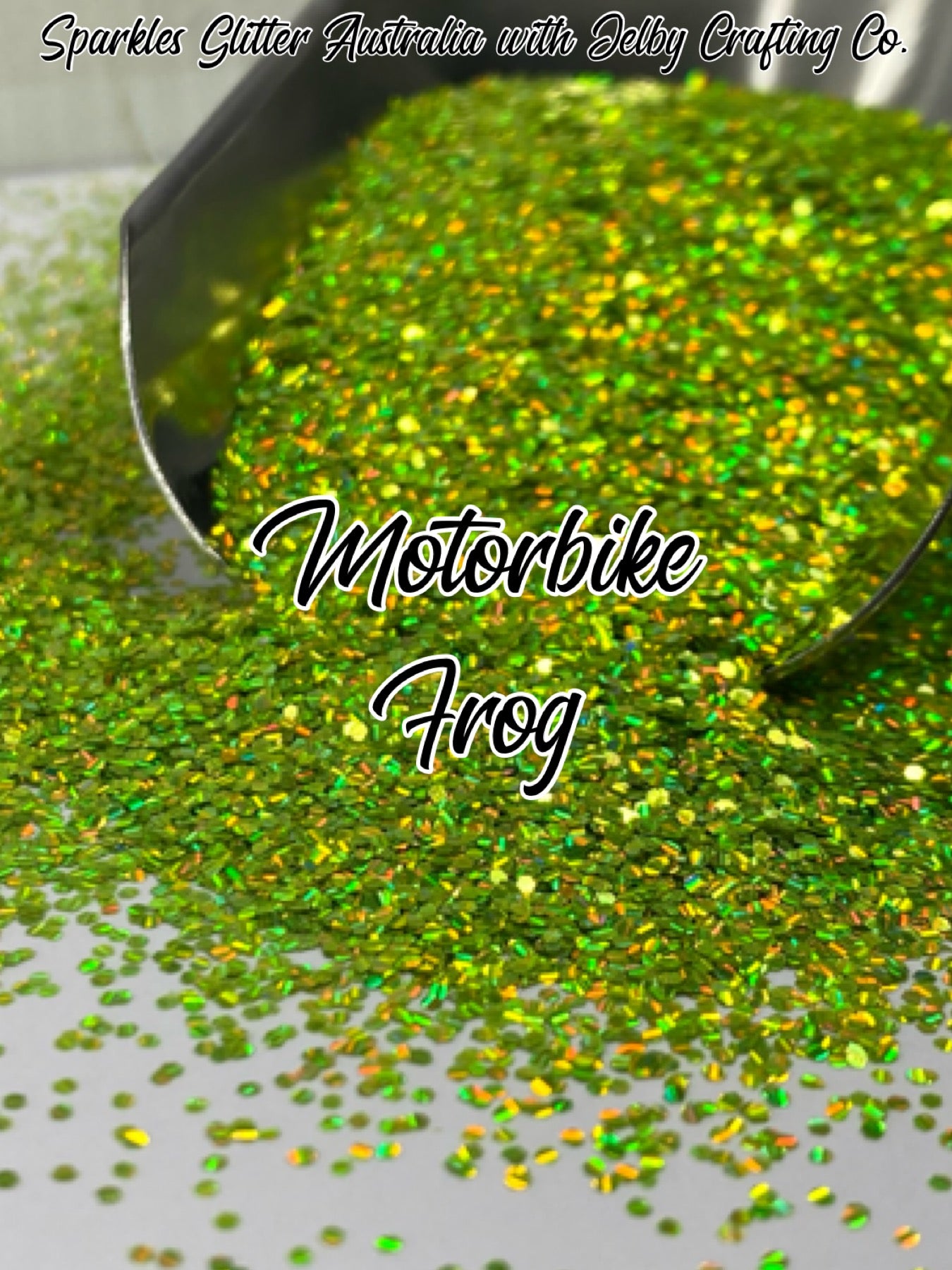 Motorbike Frog | Green Small Chunky Holographic Glitter