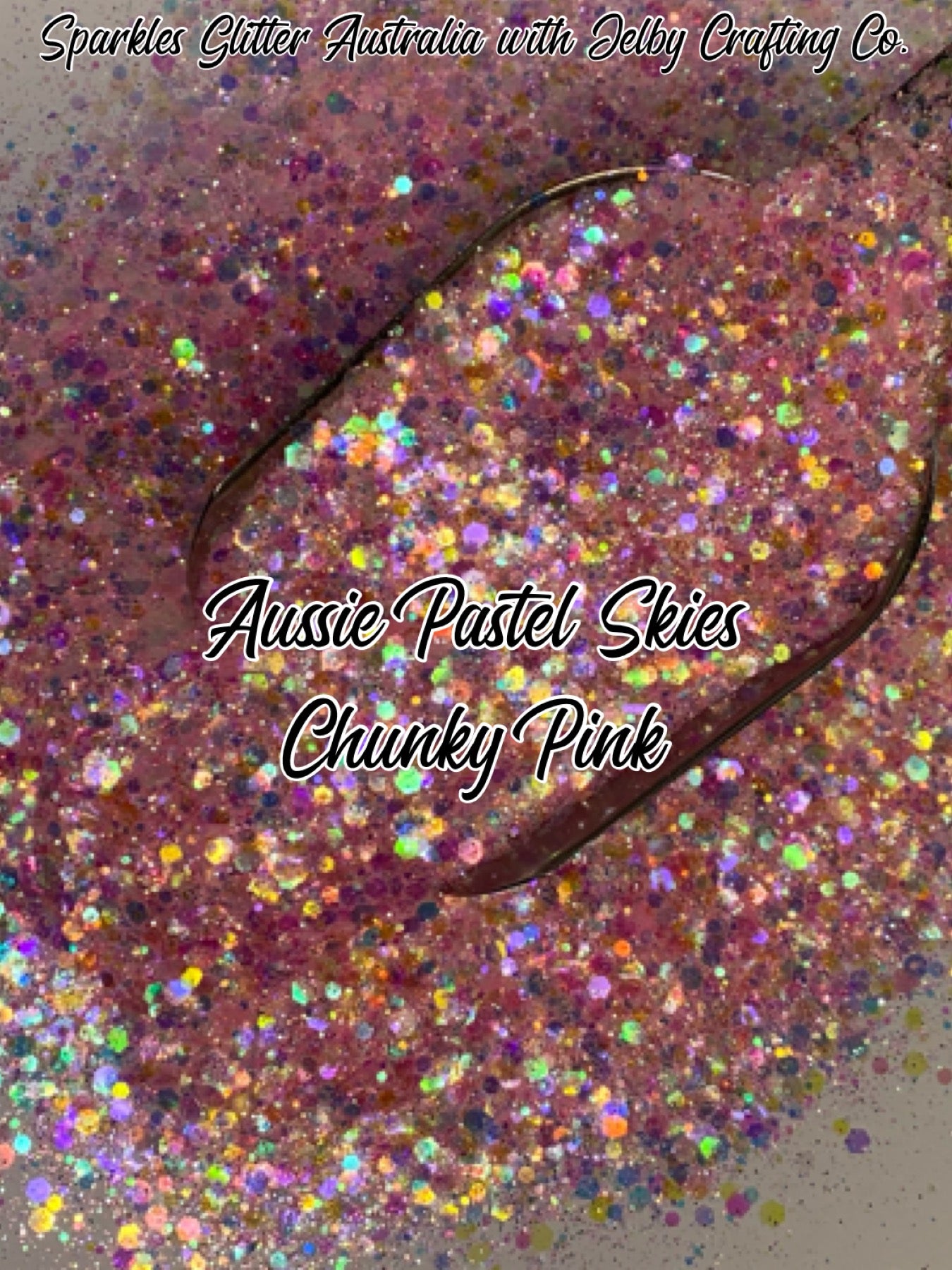 Aussie Pastel Sky Chunky | Pink | Iridescent Glitter