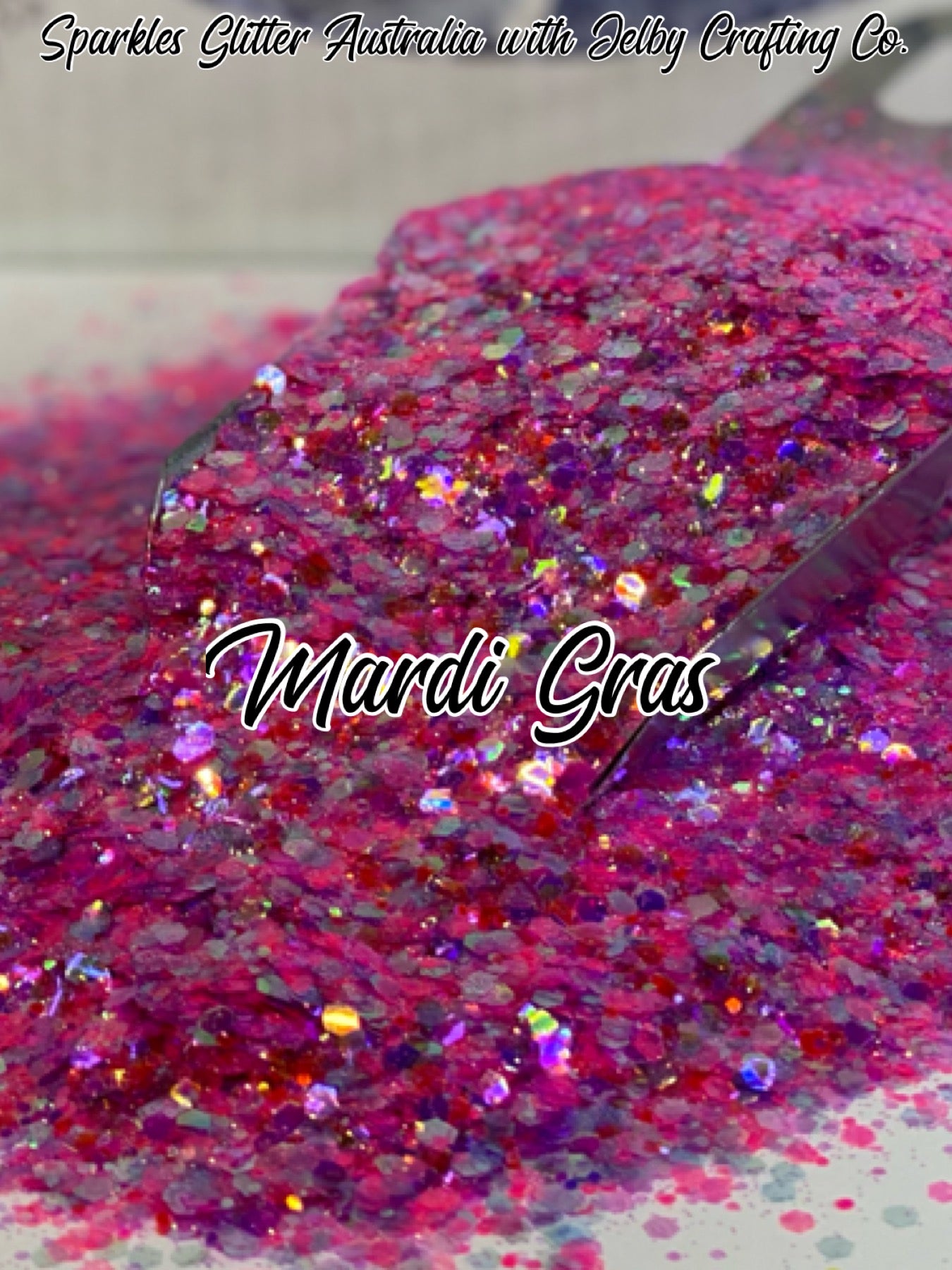 Mardi Gras | Pink Purple Chunky Iridescent Glitter