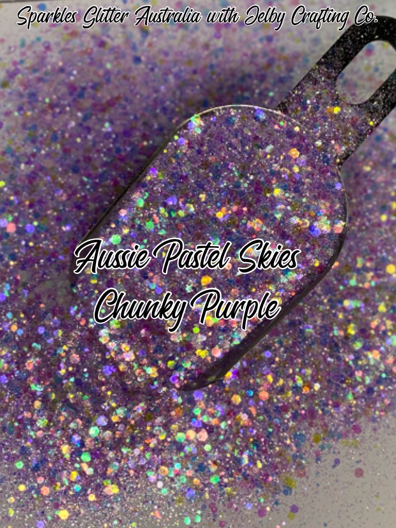 Aussie Pastel Sky Chunky | Purple | Iridescent Glitter