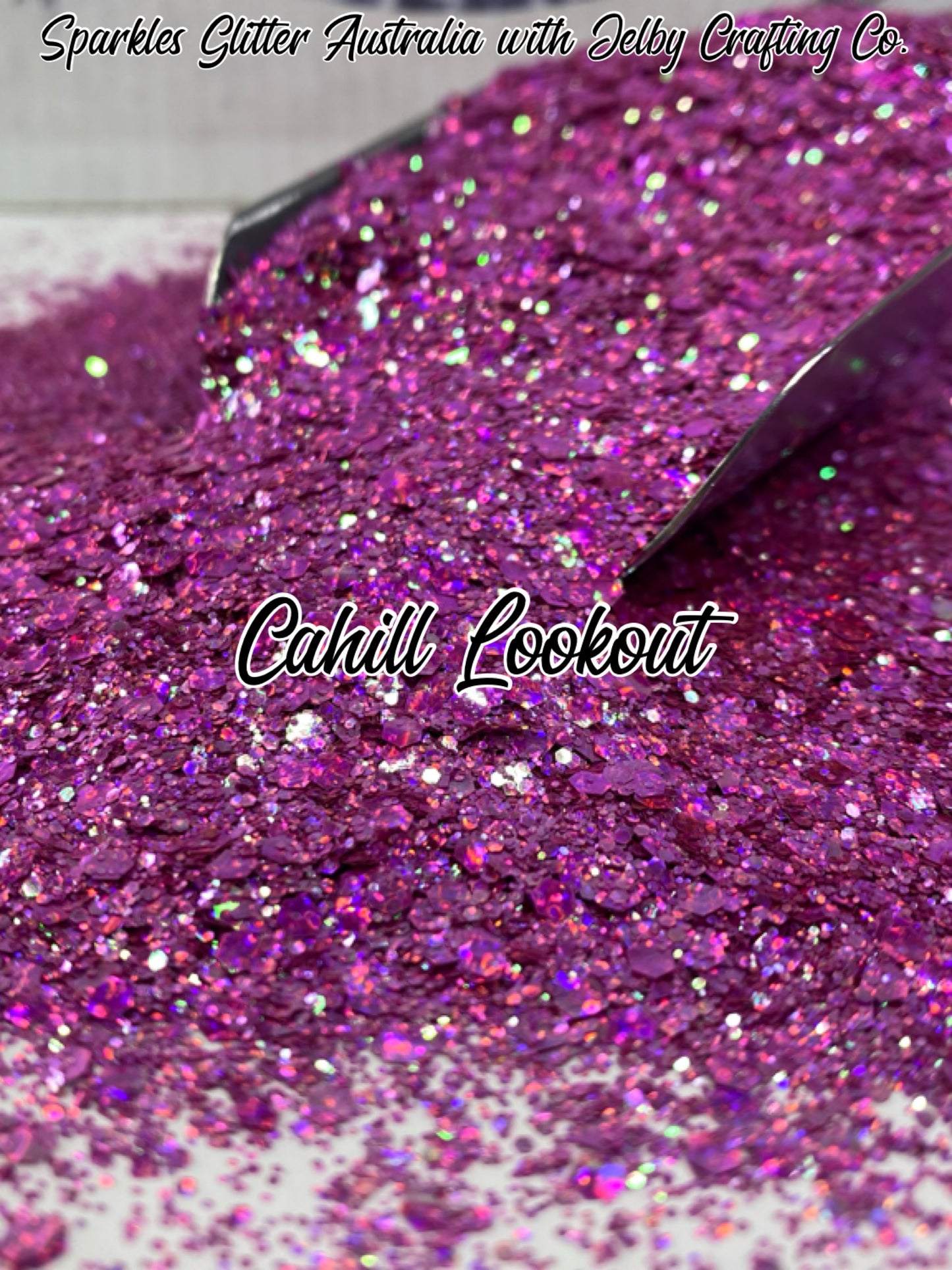Cahill Lookout | Pink Chunky Holographic Opal Glitter