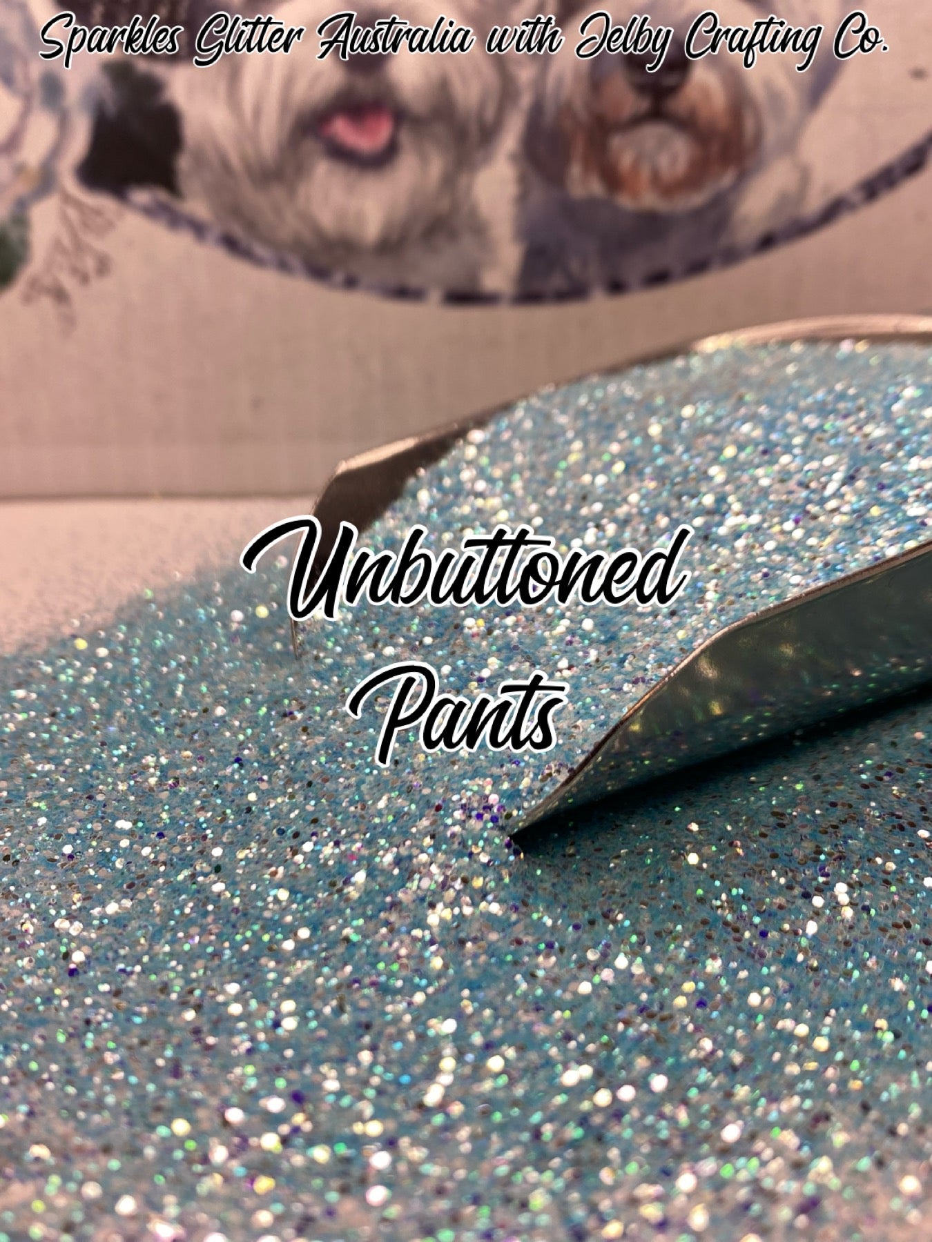 Unbuttoned Pants | Custom Mixed Blue Small Chunky Glitter