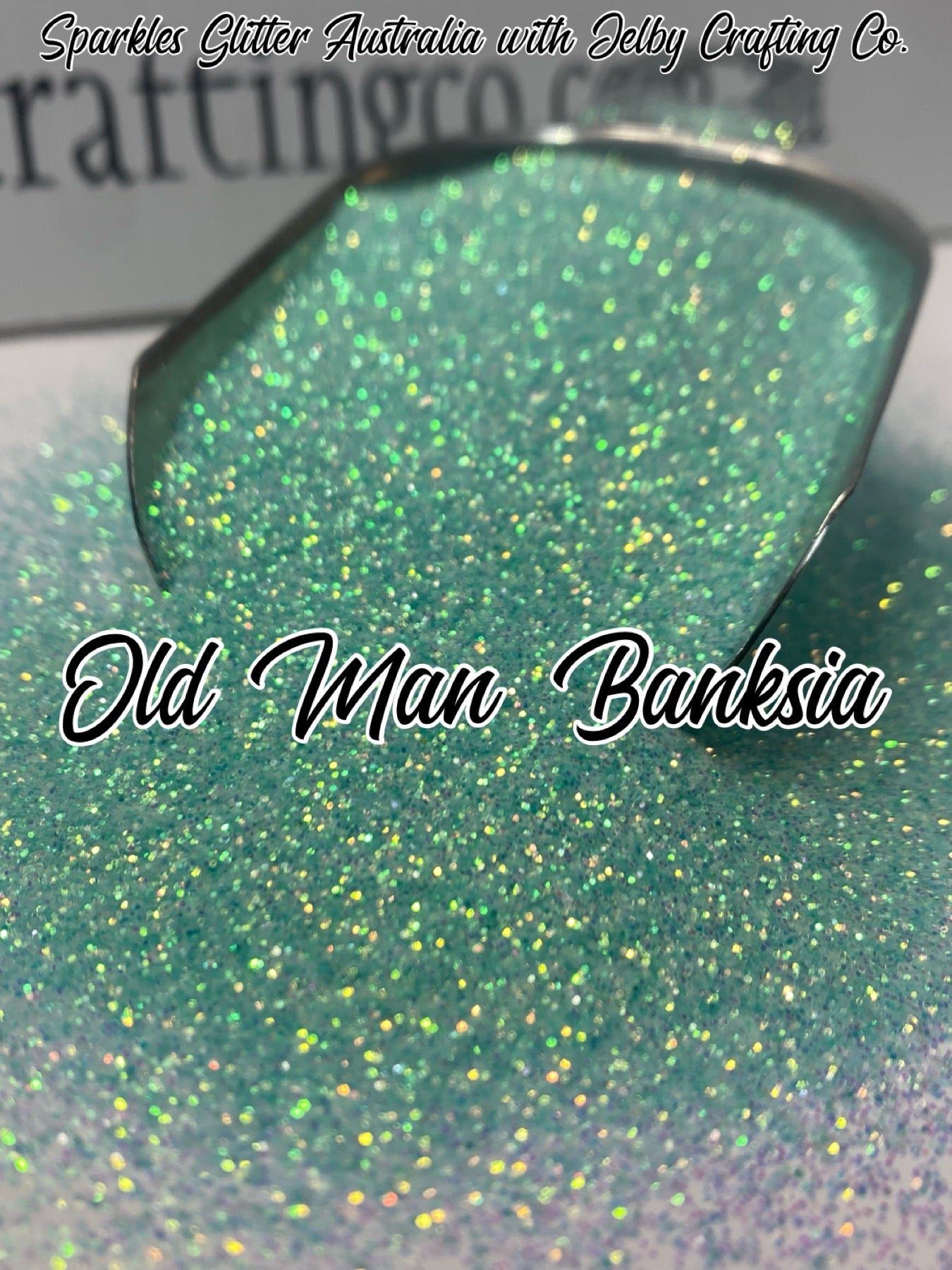 Old Man Banksia | Mint Green Pastel Fine Cut Iridescent Glitter