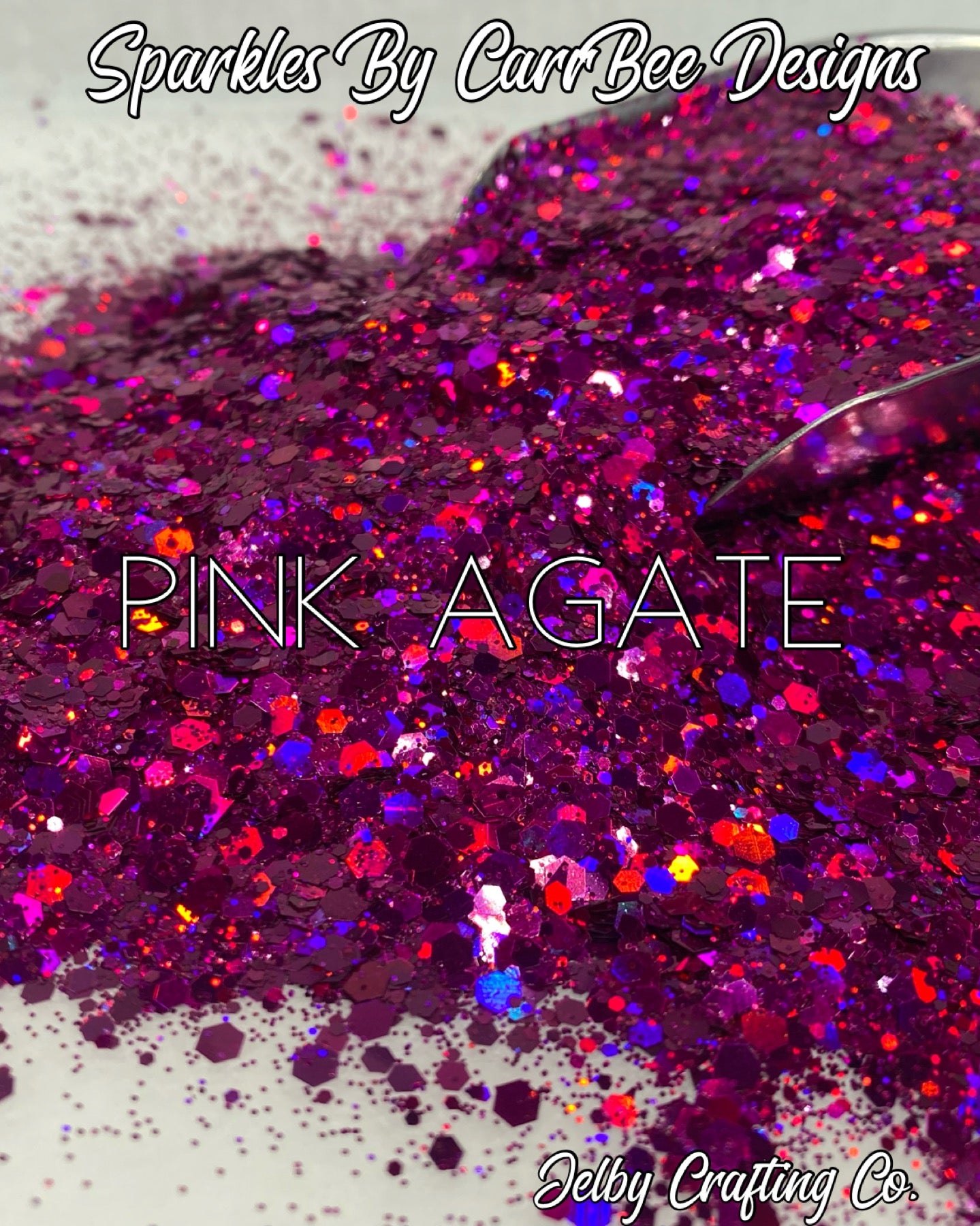 Pink Agate | Chunky Holographic Glitter