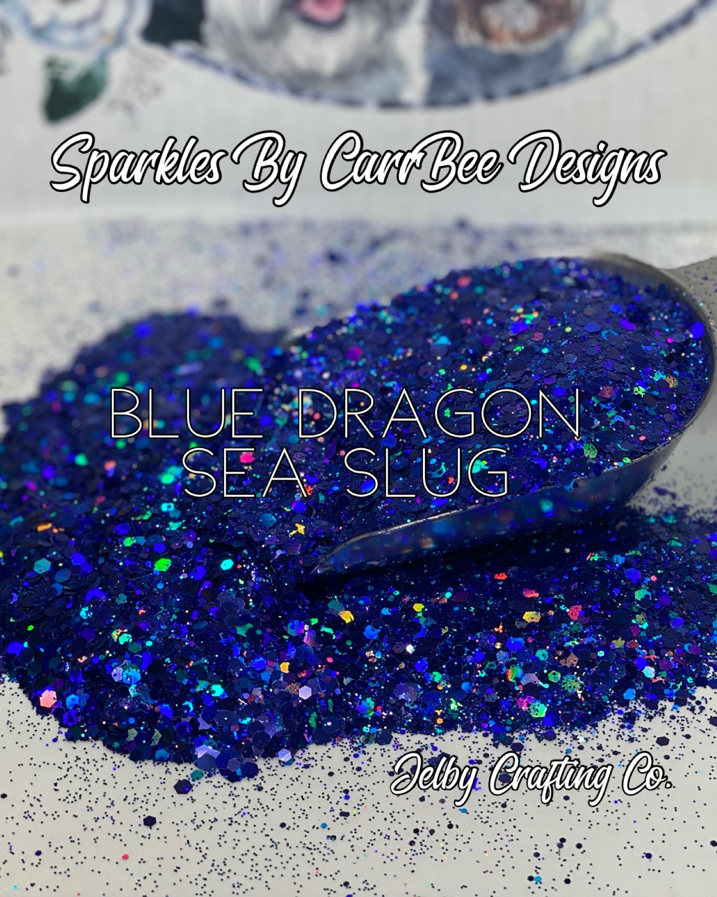 Blue Dragon Sea Slug | Blue Holographic Chunky Glitter