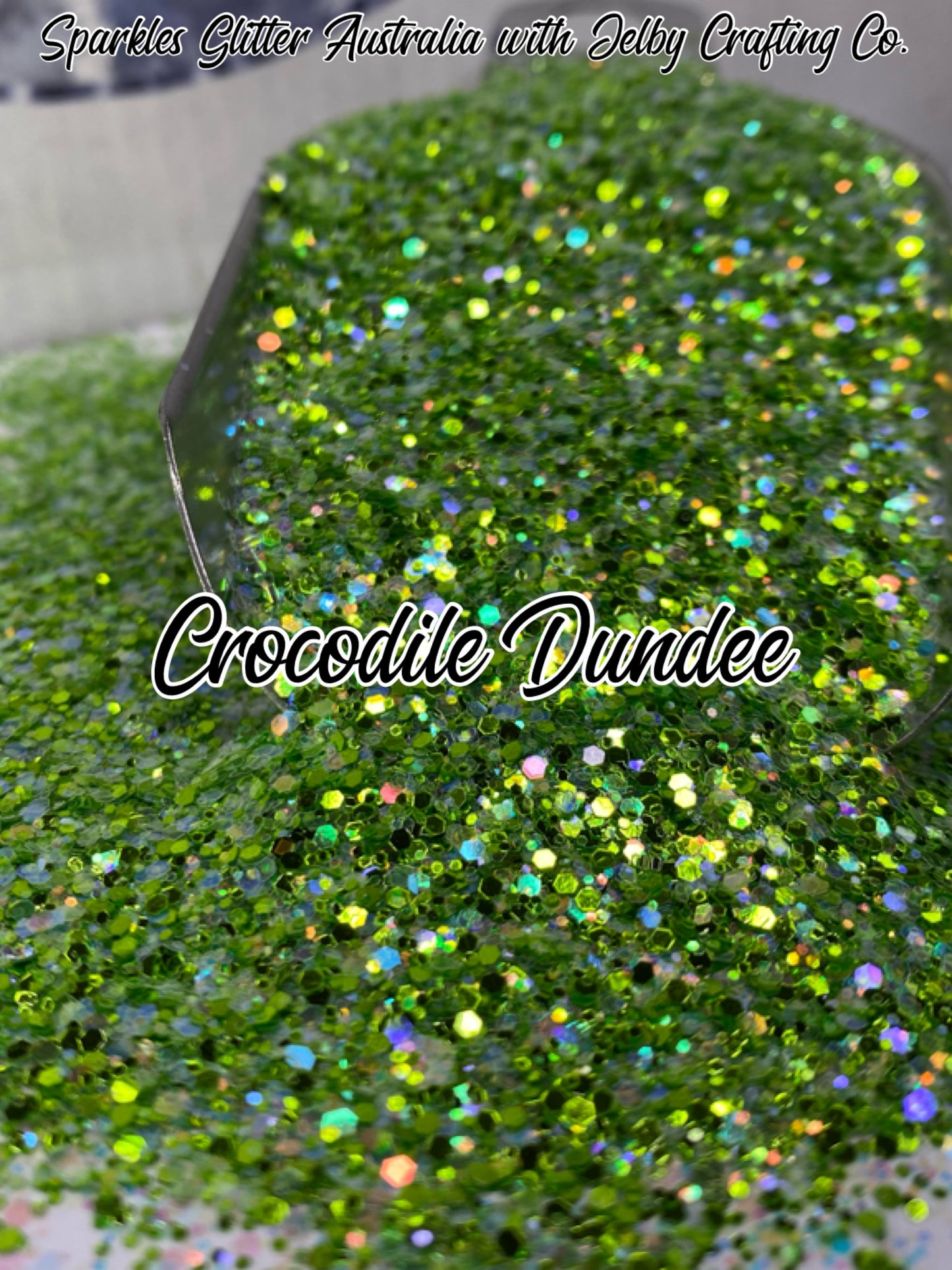 Crocodile Dundee | Green Custom Mixed Small Chunky Glitter