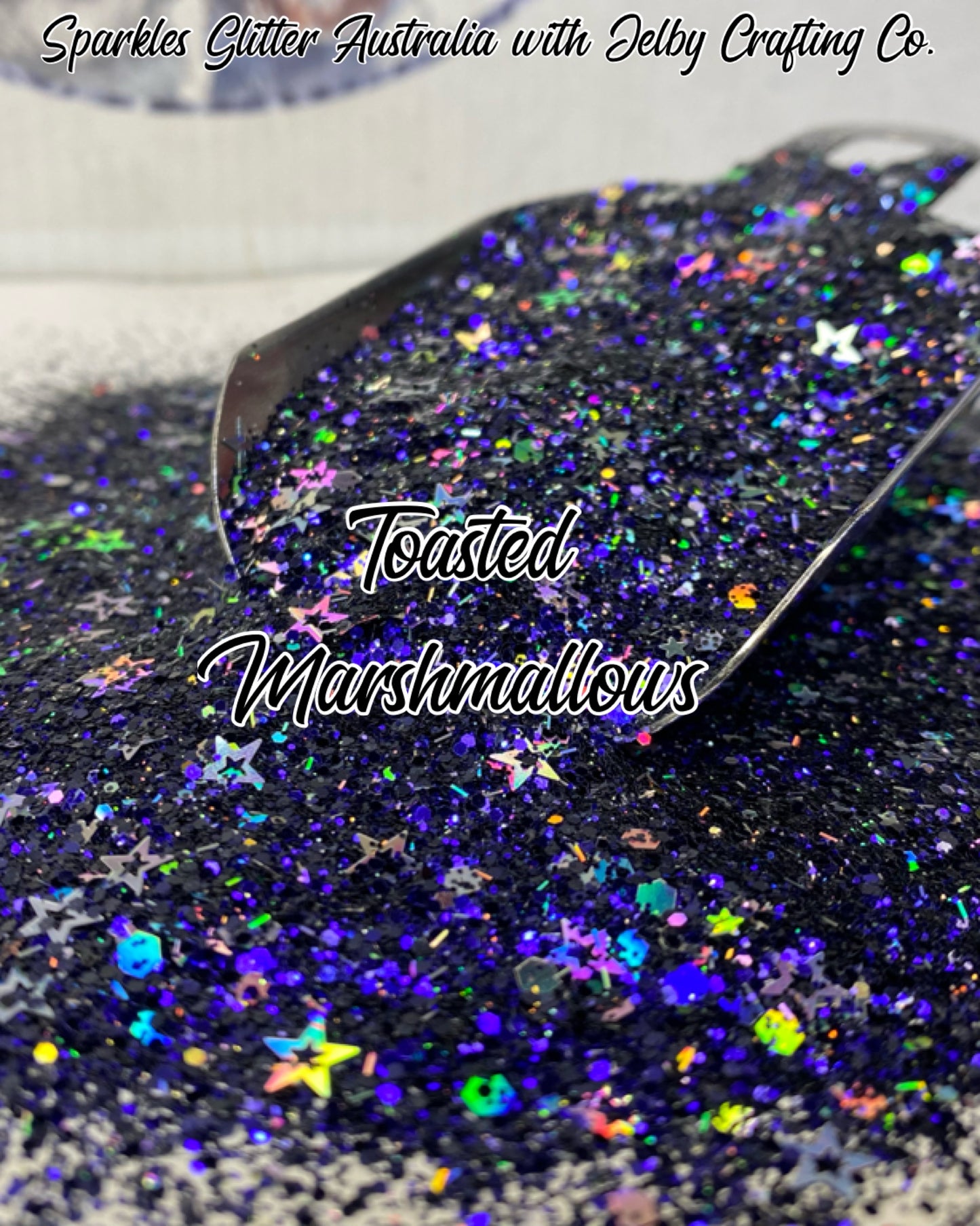 Toasted Marshmallows | Custom Mixed Blue Black Glitter Mix