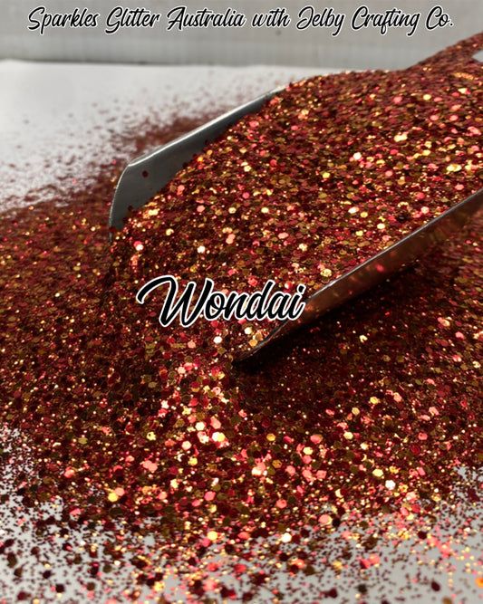 Wondai | Custom Red Orange Small Chunky Mixed Glitter