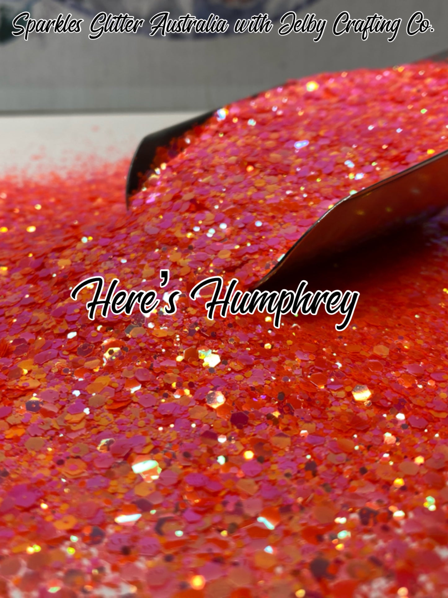 Here's Humphrey | UV Glow Orange Chunky Glitter