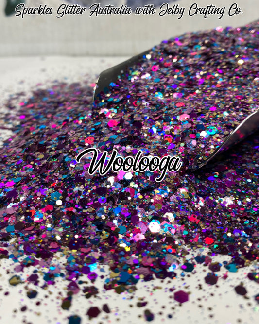 Woolooga| Custom Mixed Purple Blue Chunky Glitter