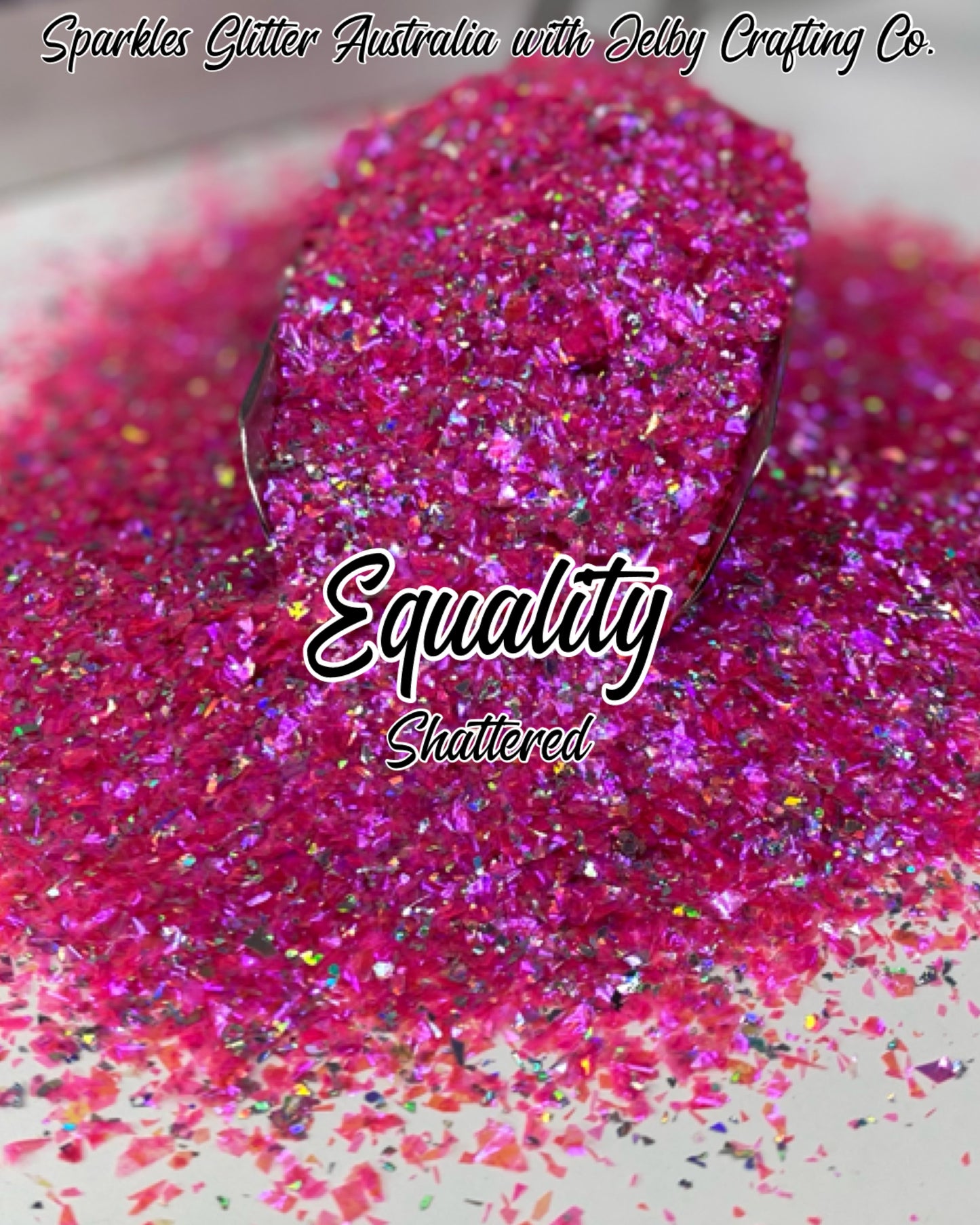 Equality | Custom Pink Silver Shattered Glitter