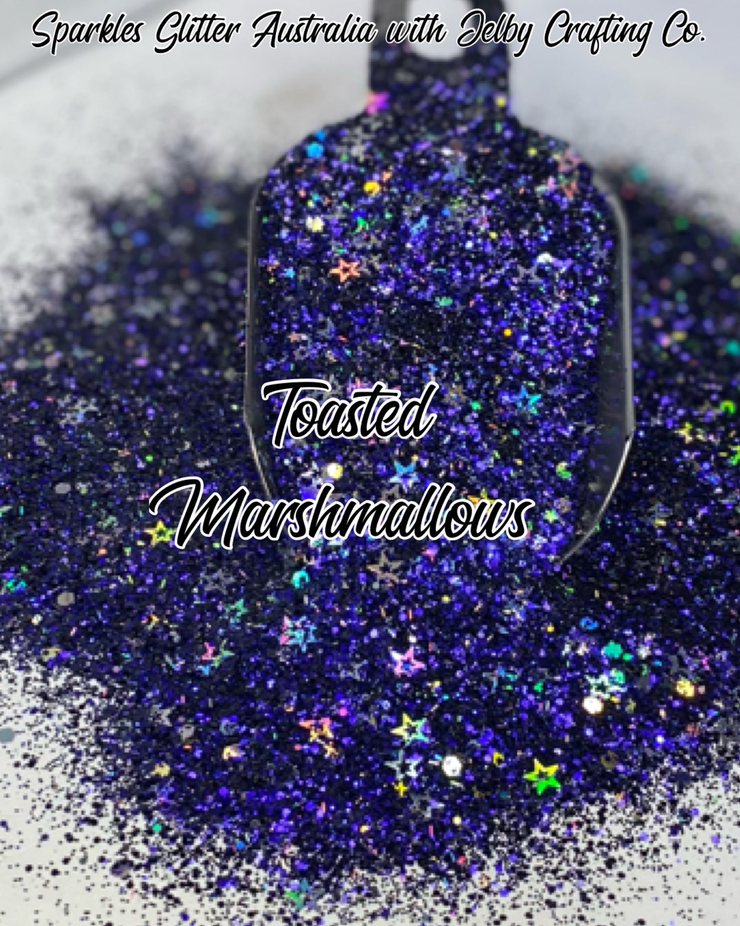 Toasted Marshmallows | Custom Mixed Blue Black Glitter Mix