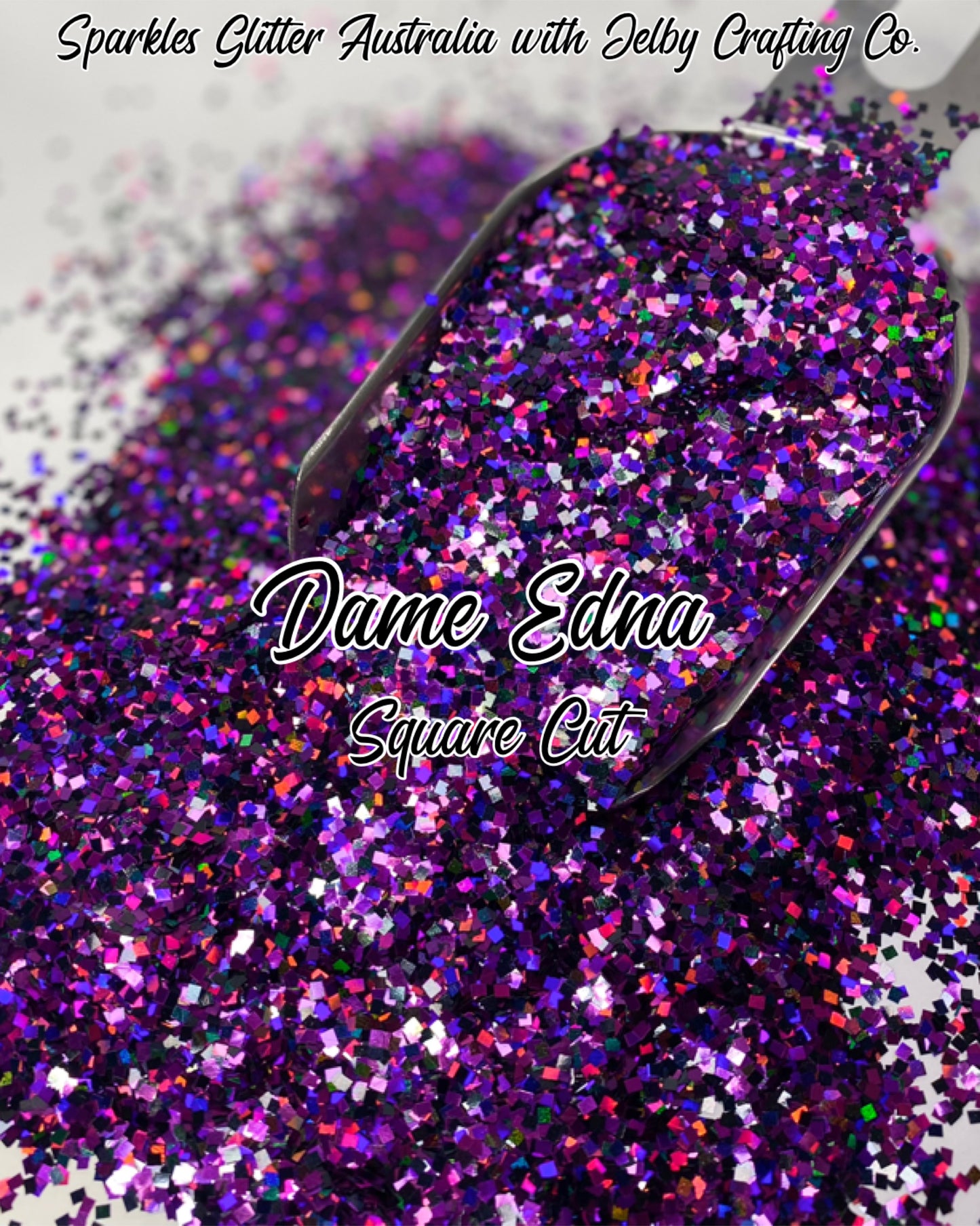 Dame Edna Square Cut | Custom Mixed Purple Black Square Glitter