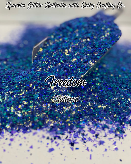 Freedom | Custom Mixed Shattered Blue Glitter