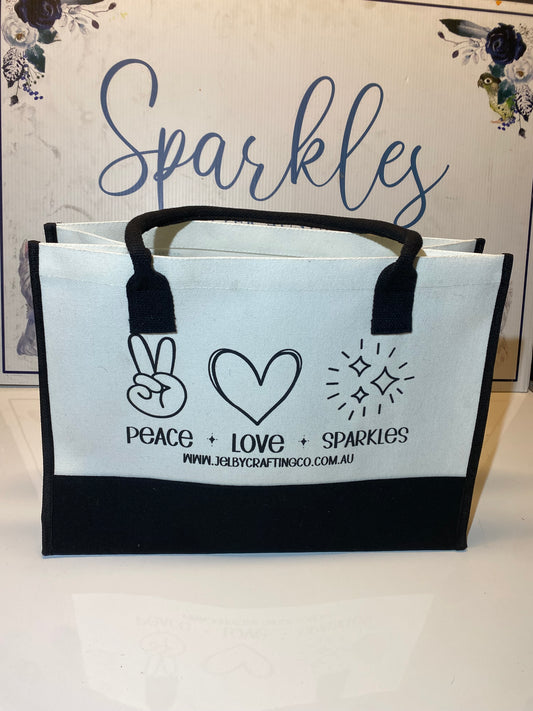 Peace, Love, Sparkles | Cotton Bag | Merchandise