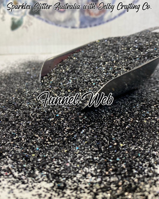 Funnel Web | Custom Mixed Black Silver Glitter