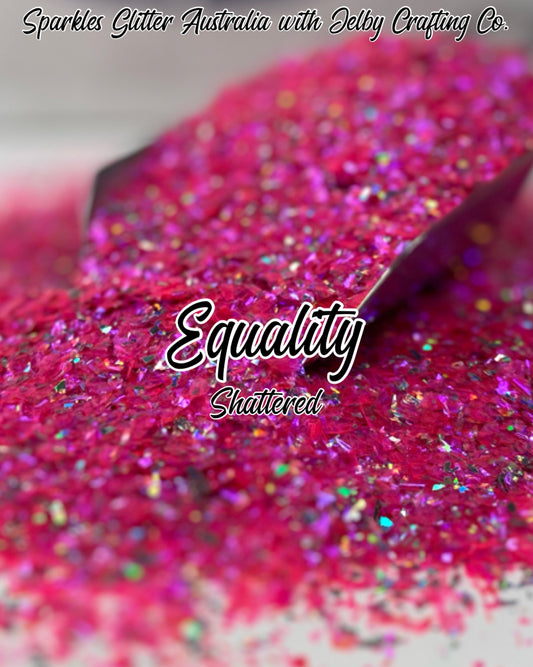 Equality | Custom Pink Silver Shattered Glitter