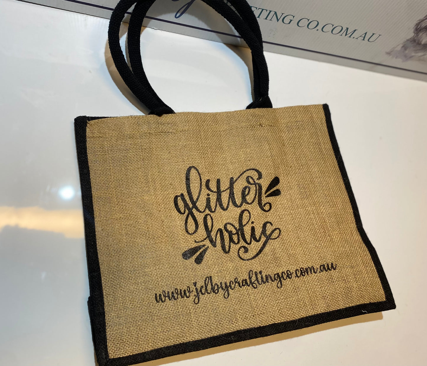 Glitterholic Jute Bag | Merchandise