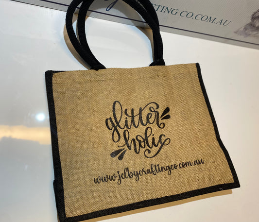 Glitterholic Jute Bag | Merchandise