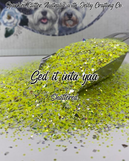 Ged-it-inta-yaa | Shattered Custom Mixed Yellow Glitter