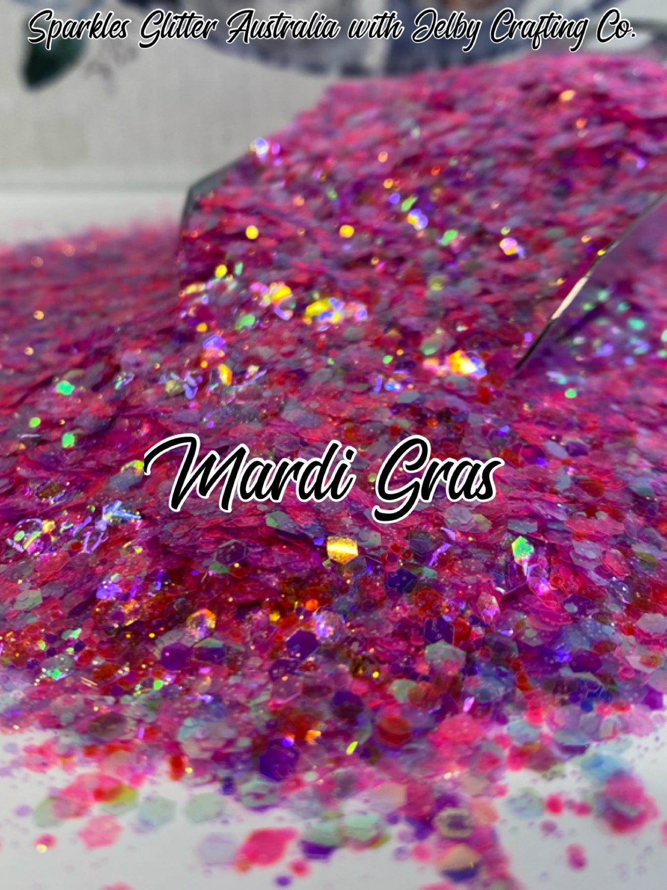 Mardi Gras | Pink Purple Chunky Iridescent Glitter