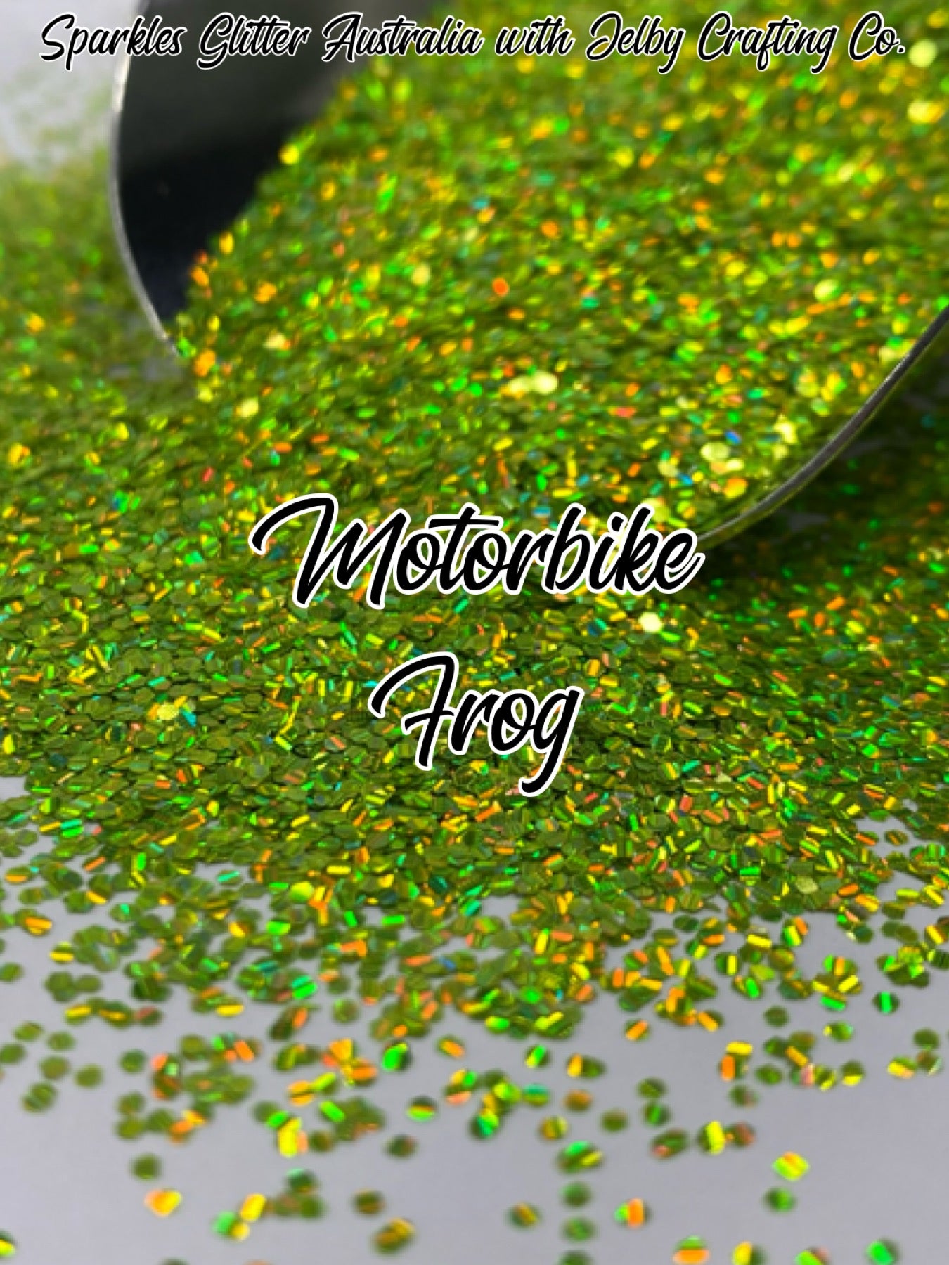 Motorbike Frog | Green Small Chunky Holographic Glitter