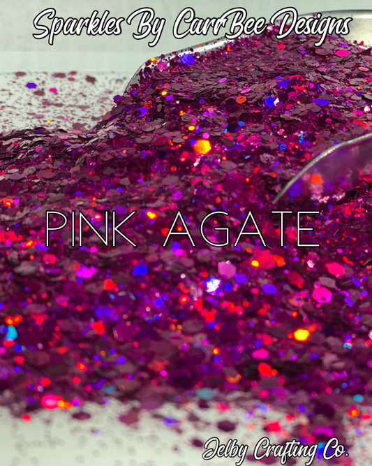 Pink Agate | Chunky Holographic Glitter