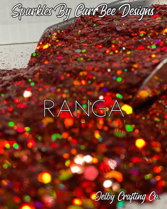 Ranga | Chunky Burnt Orange Holographic Glitter