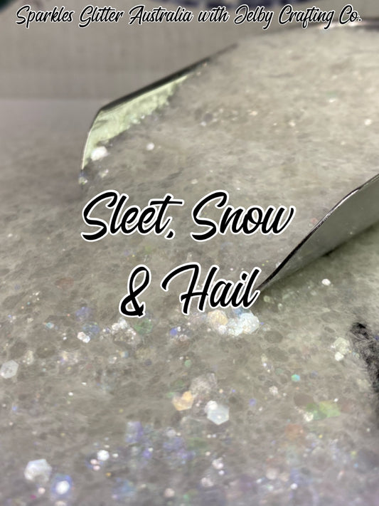 Sleet, Snow & Hail | White Holographic Chunky Glitter