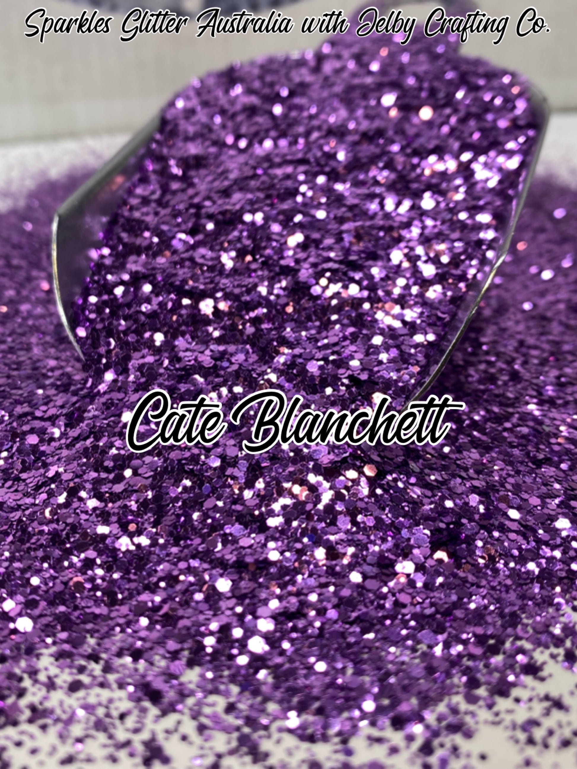 Cate Blanchett | Custom Purple Metallic Glitter – Jelby Crafting Co.
