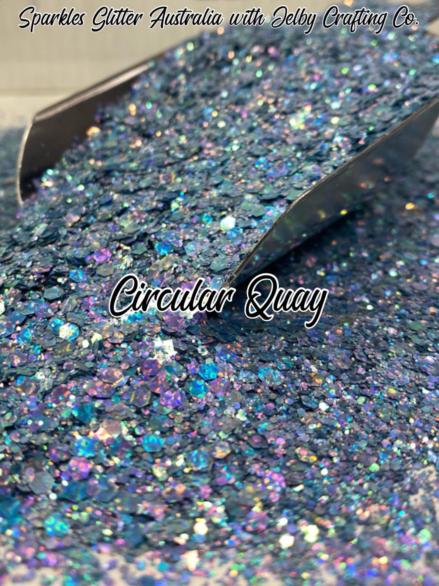 Circular Quay | Blue chunky Holographic Opal Glitter