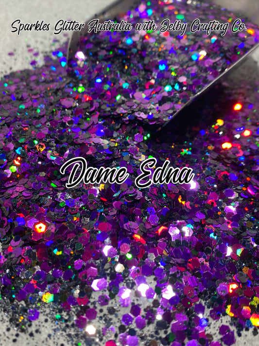 Dame Edna | Chunky Black Purple Mix Glitter