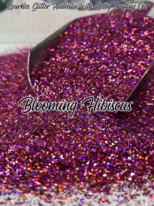 Blooming Hibiscus | Custom Mixed Pink Glitter