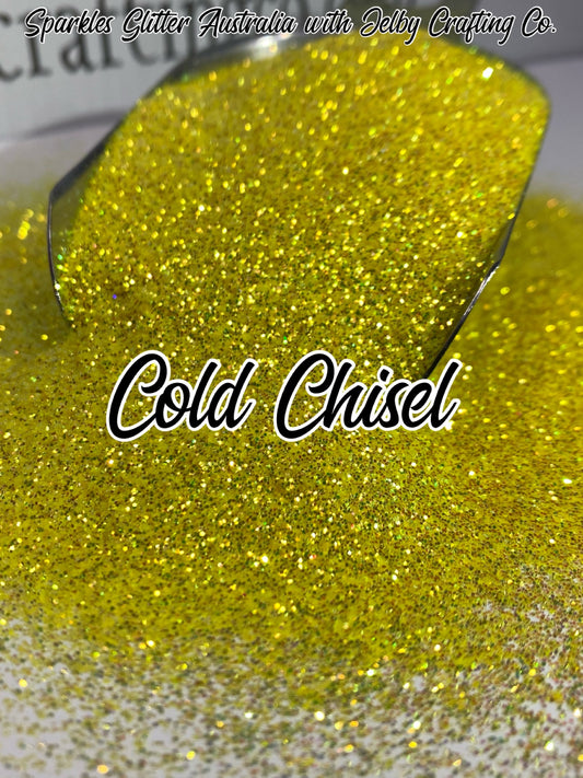 Cold Chisel | Yellow Iridescent Fine Cut Glitter