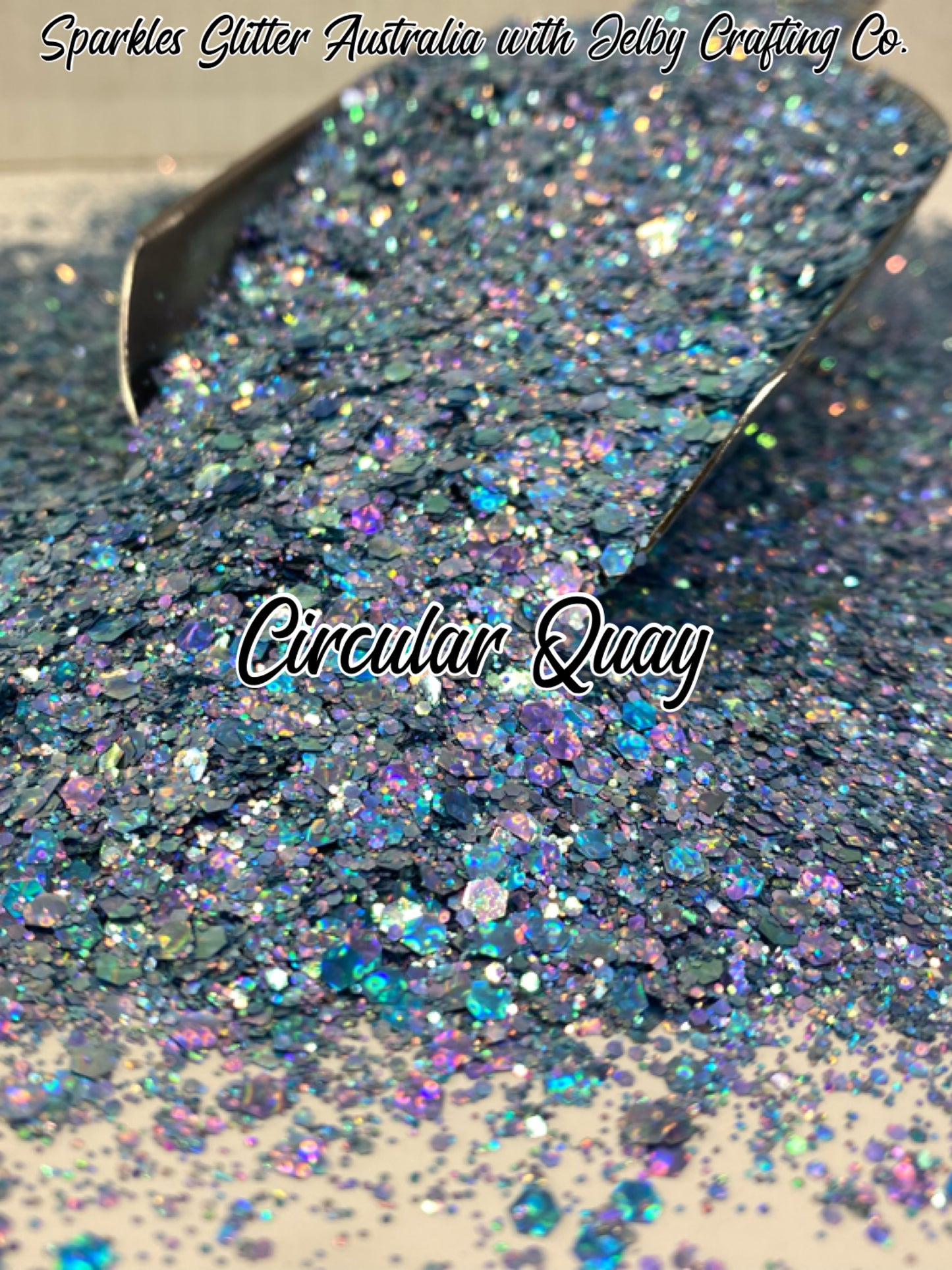 Circular Quay | Blue chunky Holographic Opal Glitter