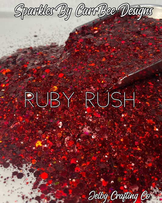 Ruby Rush | Red Holographic Chunky Glitter