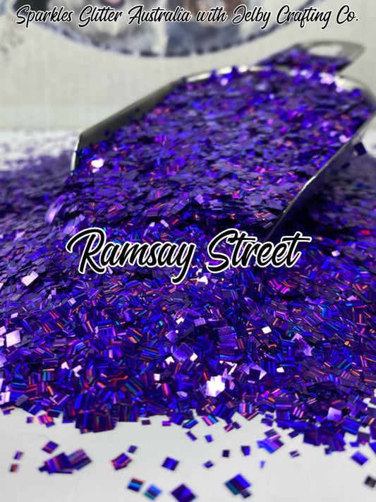 Ramsey Street | Purple Square Holographic Glitter